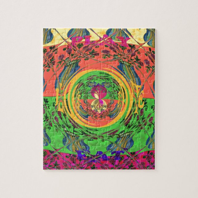 Quebra-cabeça Bonita e Bonita Impressão de Arte Floral (Vertical)