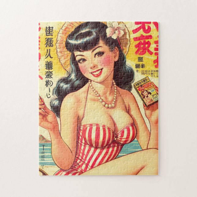 Quebra-cabeça Bonita Vintage Japonesa (Vertical)