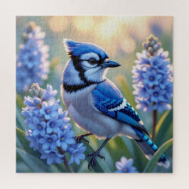 Quebra-cabeça Bonito Blue Jay e Lilacs