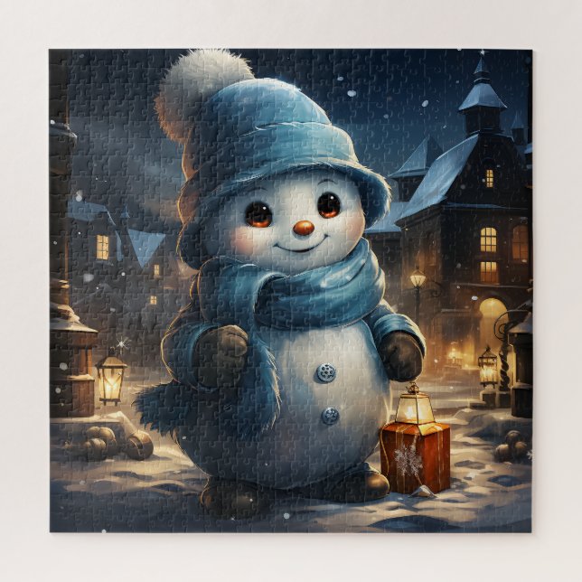 Quebra-cabeça Bonito boneco de neve de Natal (Vertical)
