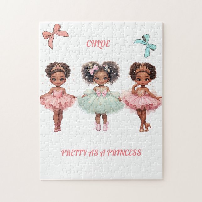 QUEBRA-CABEÇA "BONITO COMO PRINCESA" PERSONALIZADO (Vertical)