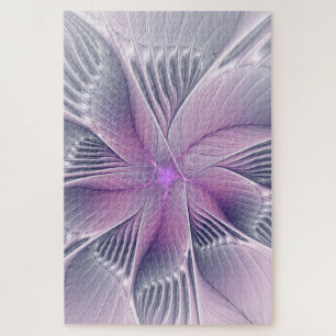 Quebra-cabeça Bonito Flor Rosa Moderna Abstrato de Arte Fractal