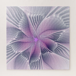 Quebra-cabeça Bonito Flor Rosa Moderna Abstrato de Arte Fractal