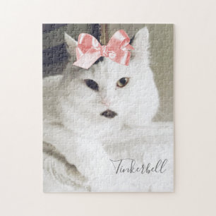 Quebra-cabeça Bonito Nome Personalizado de Pet de Fotos de Gato