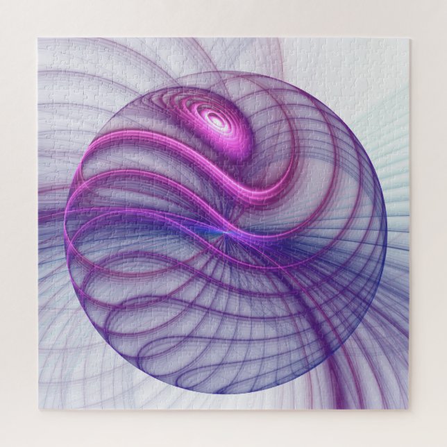 Quebra-cabeça Bonito Swing Modern Abstrato, Arte Fractal, Rosa (Vertical)