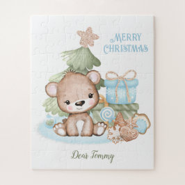 Quebra-cabeça Bonito Urso de Teddy Personalizado Natal