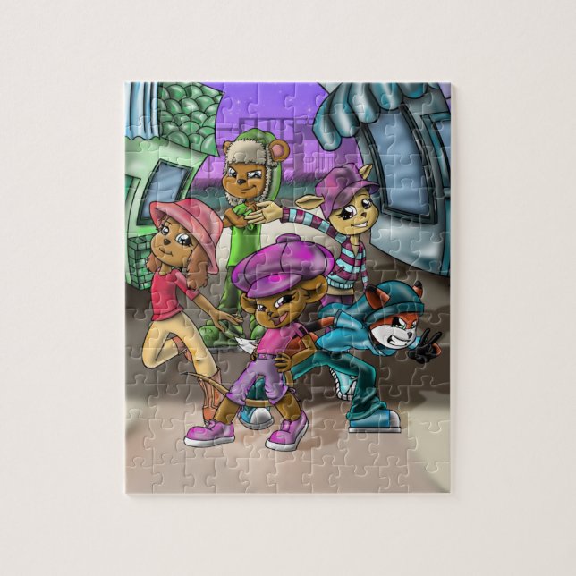 Quebra-cabeça Bonitos Amigos Animais Coloridos (Vertical)