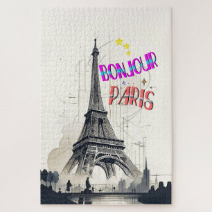 Quebra-cabeça Bonjour Colorful Paris