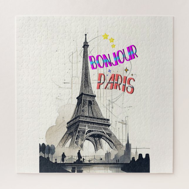 Quebra-cabeça Bonjour Colorful Paris (Vertical)
