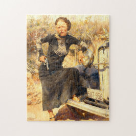 Quebra-cabeça Bonnie Parker Fumando Um Charuto 1933 Pintura AI