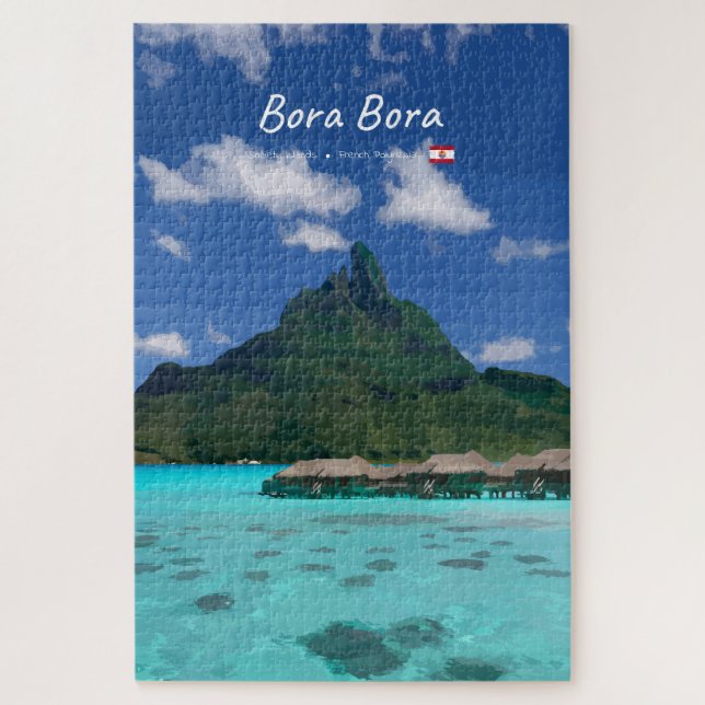 Quebra-cabeça Bora Bora, Polinésia Francesa - Resort de Praia (Vertical)