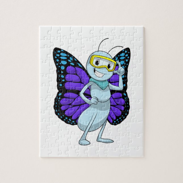 Quebra-cabeça Borboleta com óculos (Vertical)