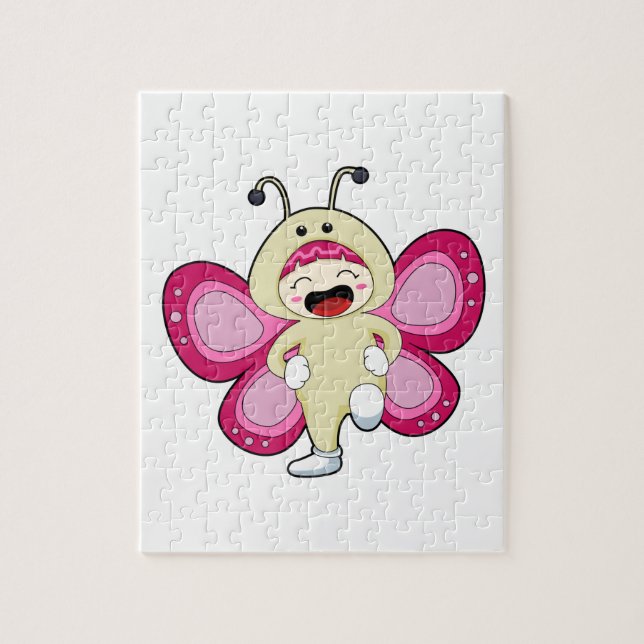 Quebra-cabeça Borboleta com roupa (Vertical)