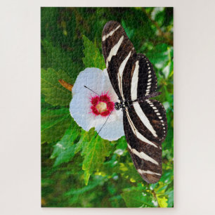 Quebra-cabeça Borboleta de zebra longwing num Coração Vermelho d