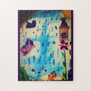 Quebra-cabeça Borboleta em um dia chuvoso