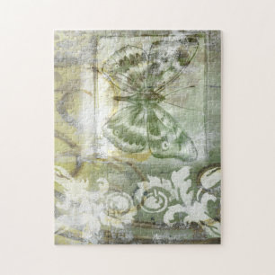 Quebra-cabeça Borboleta Verde Interessa com Porta de Ironagem