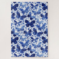 Borboletas Aquarela Azul