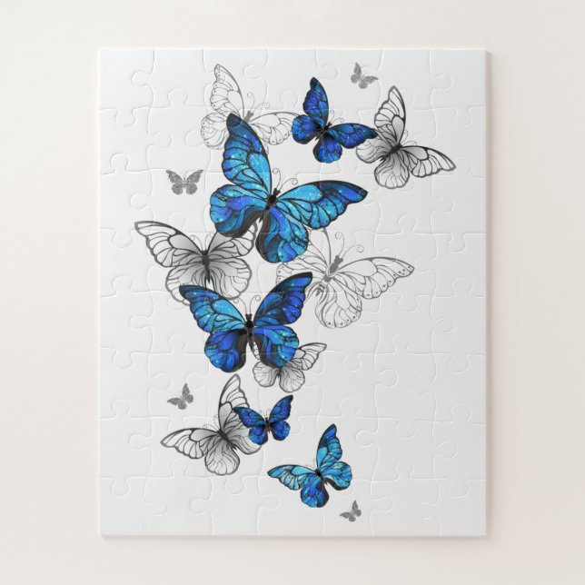 Quebra-cabeça Borboletas Azuis Morpho (Vertical)