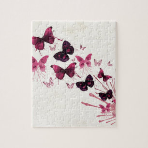 Quebra-cabeça Borboletas coloridas da Aquarela