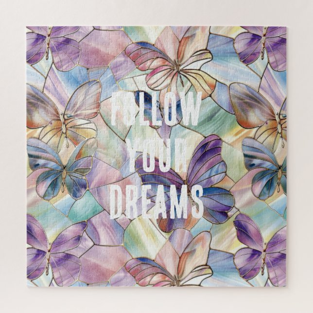 Quebra-cabeça Borboletas Roxas Azuis (Vertical)