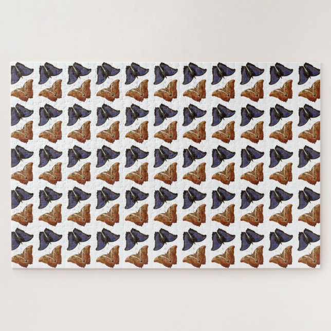 Quebra-cabeça Borboletas Vintage Ilustração Arte (Horizontal)