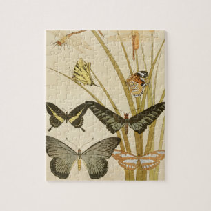 Quebra-cabeça Borboletas Vintage Papillons Ilustração Arte