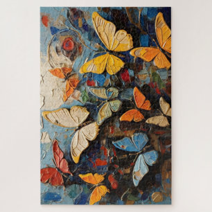 Quebra-cabeça Borboletas Voam Entre Pintura Natural Vibrada