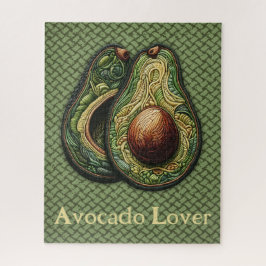Quebra-cabeça Bordado do Faux do Avocado Lover