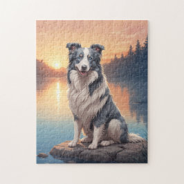 Quebra-cabeça Border Collie azul e branco