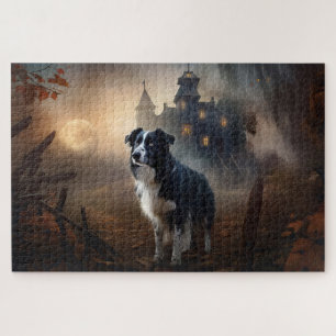 Quebra-cabeça Border Collie Halloween Assustador