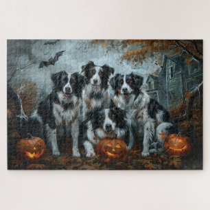 Quebra-cabeça Border Collie Noite de Halloween Delícia Canina