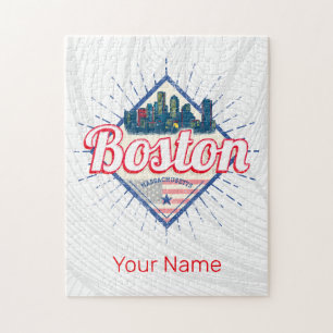 Quebra-cabeça Boston Massachusetts EUA Vintage EUA