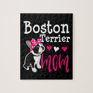 Quebra-cabeça Boston Terrier Dog Mãe Proprietária Cute Engraçado