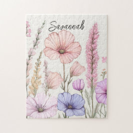 Quebra-cabeça Botânica de Flores Silvestres Personalizada