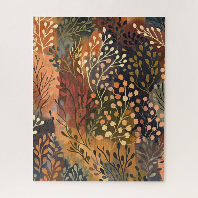 Quebra-cabeça Botânico Boho Floral Terroso (Vertical)