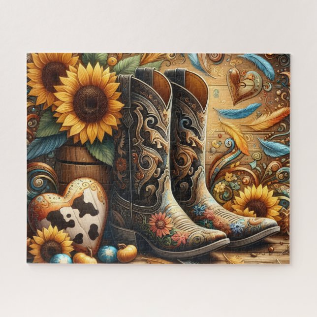 Quebra-cabeça Botas De Cowboy Fofas (Horizontal)