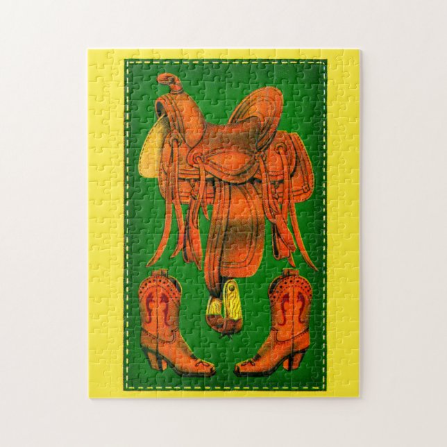 Quebra-cabeça Botas de sela e cowboy ocidentais (Vertical)