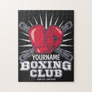 Quebra-cabeça Boxer de campeão de combate personalizado para luv