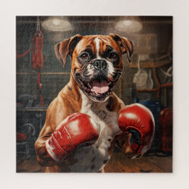 Quebra-cabeça Boxer Dog Practicage Box na Gym Vintage
