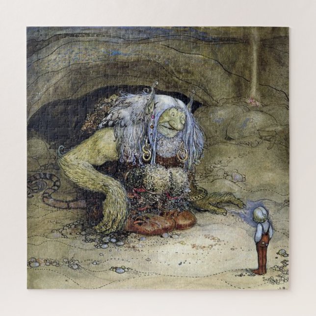 Quebra-cabeça "Boy with Troll" de John Bauer (Vertical)