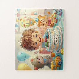 Quebra-cabeça Boy's Whimsical Birthday Party & Cars