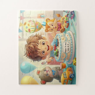 Quebra-cabeça Boy's Whimsical Birthday Party & Cars