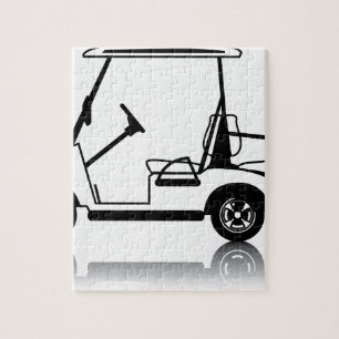 Quebra-cabeça Branco do carro de golfe