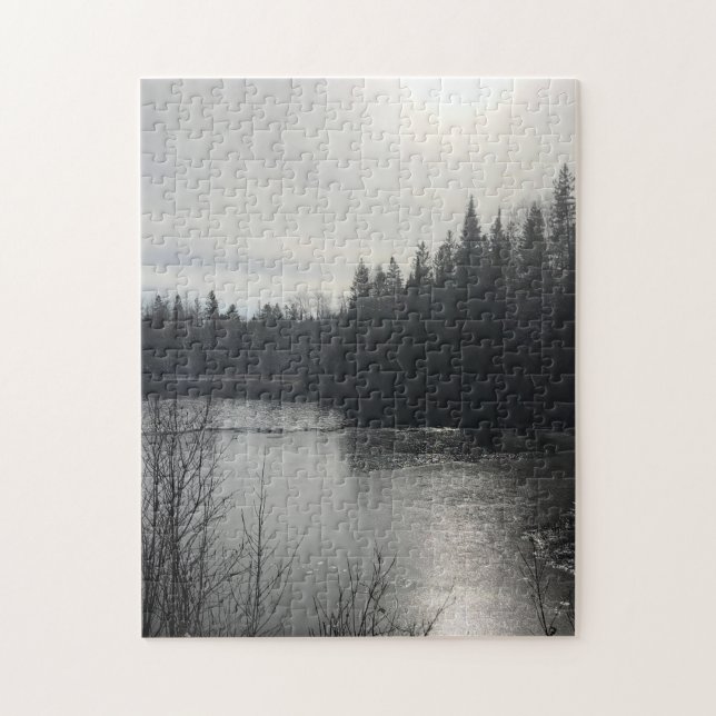 Quebra-cabeça branco preto (Vertical)