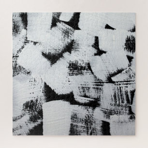 Quebra-cabeça Branco preto, canvas pintada por abstrato.