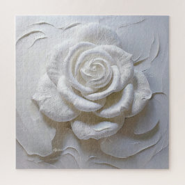 Quebra-cabeça Branco sobre Branco - Rosa Esculpida