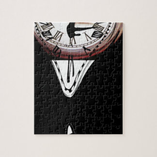 Quebra-cabeça Branco surreal de derretimento do preto da arte