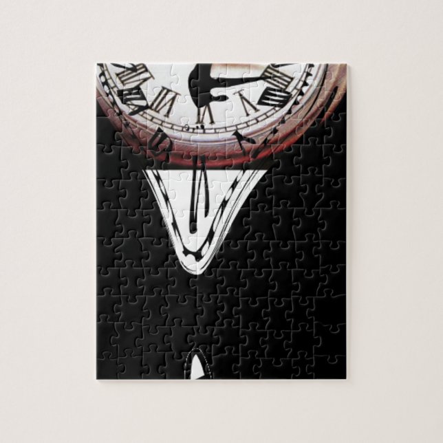 Quebra-cabeça Branco surreal de derretimento do preto da arte (Vertical)