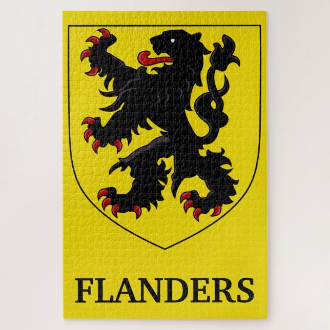 Quebra-cabeça Brasão de Armas de Flandres Leão Heráldico (Vertical)