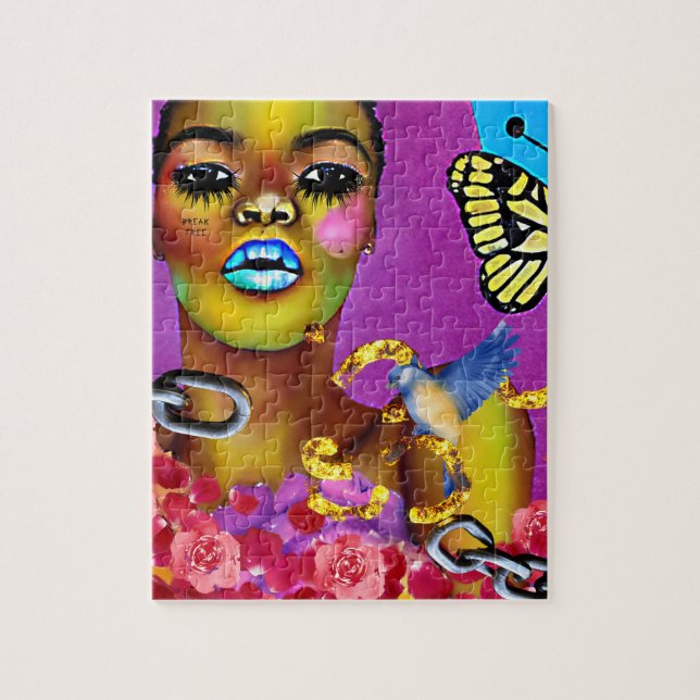 Quebra-cabeça Break Free African American Woman Art (Vertical)